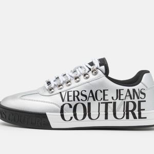 Versace Jeans Couture Court Trainers, Silver  Size 10M,  New without Box